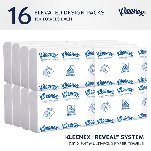Miniatura 2 de Kleenex Reveal Dispensador de sistema de encimera (51904), 13.3” x 9” x 5.2”, se adapta a toallas de mano de papel plegadas de Kleenex, color gris
