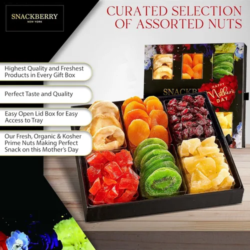 Miniatura 4 de Cesta de regalo de frutas secas, caja de aperitivos gourmet, en elegante caja de ventana con cajón, juego de regalo para Navidad, Año Nuevo, fiesta