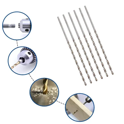 Miniatura 3 de Broca extra larga, taladro HSS de 7.874 in, broca de vástago recto, broca de taladro de vástago recto para madera (0.315 in)