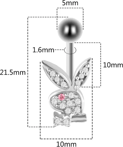Miniatura 2 de Hohamn Anillos falsos para el ombligo de acero inoxidable, anillos para el ombligo chapados en oro, circonitas cúbicas colgantes, joyería