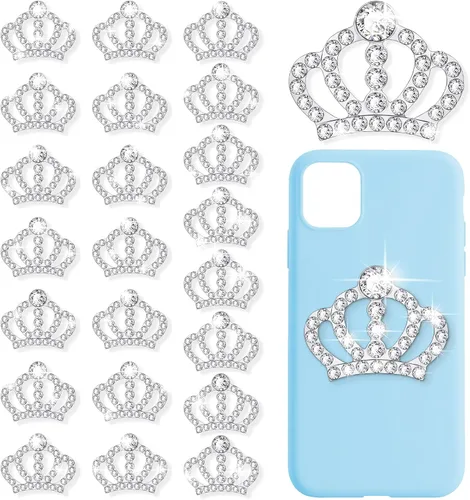 Miniatura 7 de Syhood 12 adornos de corona de diamantes de imitación de cristal con parte trasera plana, accesorio de cristal para manualidades, fabricación