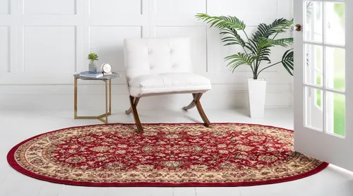 Miniatura 511 de Unique Loom Colección Sialk Hill - Alfombra de área Washington (3 pies 3 pulgadas x 5 pies 3 pulgadas, rectángulo, burdeos/crema)