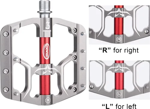 Miniatura 5 de Pedales de bicicleta de carretera/montaña – 3 rodamientos de 9/16 pulgadas de aleación de aluminio – Pedal de bicicleta de montaña con clavos