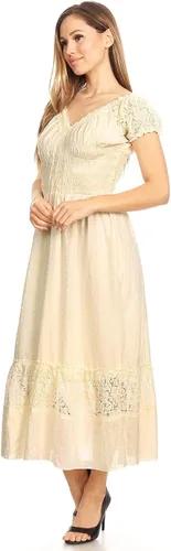 Miniatura 4 de Anna-Kaci Renaissance Campesant Maiden Boho Inspirado en Manga Casquillo Vestido de Encaje