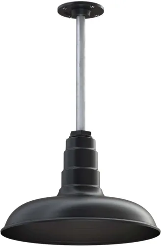 Miniatura 61 de Steel Lighting Co. Malibu - Lámpara colgante Montaje en techo Domo de 14 pulgadas vástago de 12 pulgadas Estilo de granja de acero Rojo