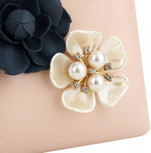 Miniatura 6 de Bolsos y bolsos de cuero sintético para mujer con cuentas florales elegante para banquete boda noche bolso cruzado