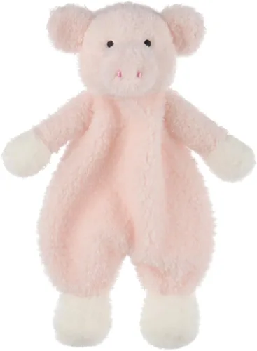 Apricot Lamb Manta de seguridad de animales de peluche, diseño de cerdo rosa, manta de carácter infantil, manta de lujo para acurrucarse, 10 pulgadas