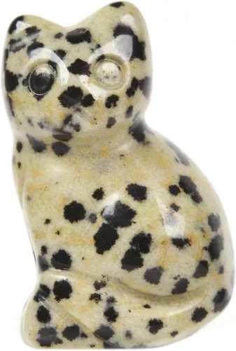 Miniatura 32 de Justinstones Escultura de gato tallada de cristal de cuarzo, estatua de gato de animal gatito de 1.181 in, mini figura de gato sentado de cristal