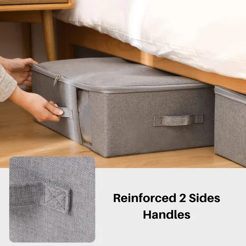 Miniatura 5 de Almacenamiento debajo de la cama con ventana transparente/tela resistente 600D, bolsas de almacenamiento debajo de la cama para ropa, ropa, manta