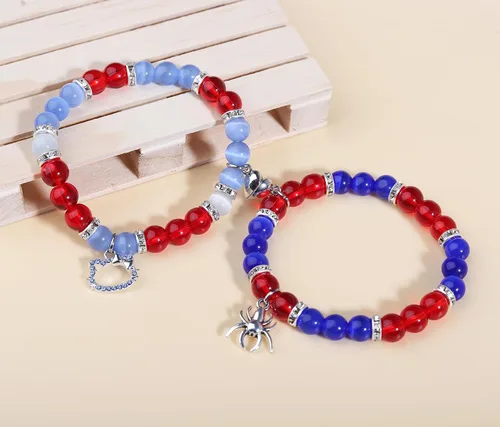 Miniatura 5 de Miss Pink Pulseras de la amistad de araña, pulseras a juego para parejas, mejores amigos, pulsera de gatito araña a juego, Halloween, Navidad