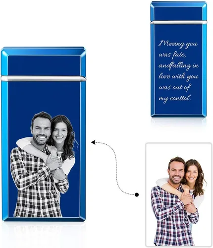 Miniatura 2 de Fortheday Encendedor eléctrico personalizado para hombres, encendedor grabado personalizado con encendedores recargables por USB para el día