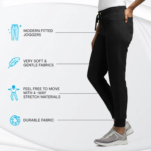 Miniatura 4 de Olive & Co. Pantalones médicos para mujer - Negro