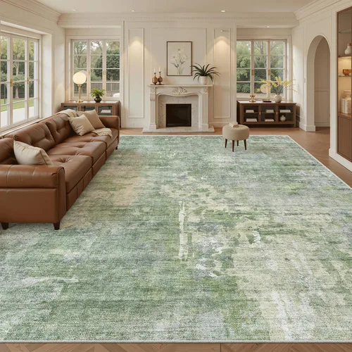 Miniatura 56 de Alfombra de pasillo Soalmost 2'6" x 10' lavable, alfombra antideslizante para cocina, baño, lavandería, alfombras vintage ultra delgadas para Beige