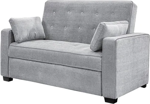 Miniatura 3 de Serta Ainsley - Sofá cama convertible de 72.6 pulgadas, tamaño Queen, Dreamcoil Comfort, tela tejida suave, color gris claro
