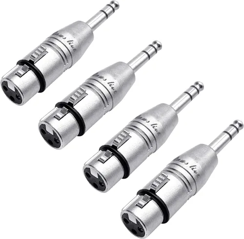Miniatura 8 de SINUS LIVE 4 paquetes de 24 quilates de oro real XLR hembra macho a adaptador TRS de 1/4 pulgadas, XLR equilibrado a cuarto de pulgada