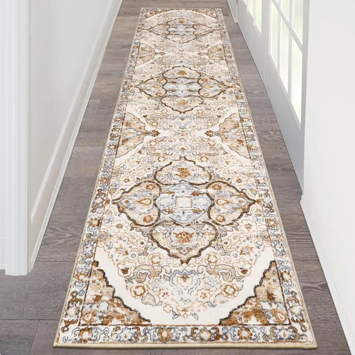 Miniatura 66 de HEBE Alfombra Pasillo 2'x10' Lavable Vintage Desgastada Alfombras de Área Antideslizante Alfombra de Lavandería Boho Alfombras de Piso para Pasillos