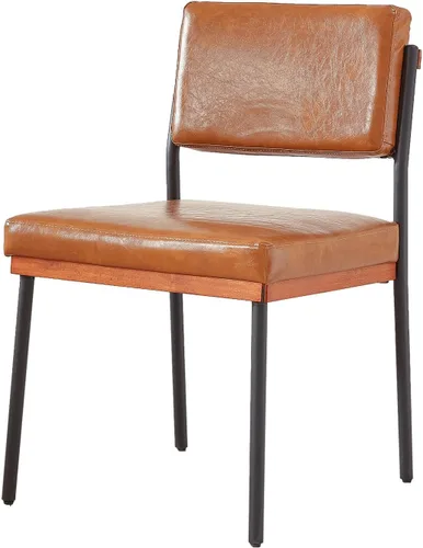 Miniatura 7 de Juego de 2 sillas de comedor modernas, sillas de cocina con cojines gruesos y almohadillas ajustables, sillas de comedor tapizadas de piel sintética