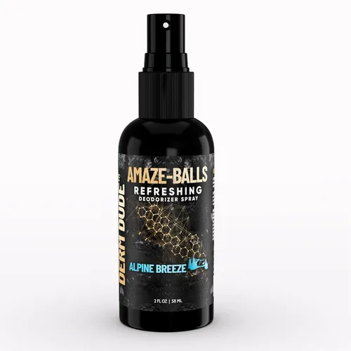 Derm Dude Amaze Ball - Desodorante en aerosol para hombres | Spray antirozaduras para ingle y saco con DeoPlex y aloe vera | Control de olores y