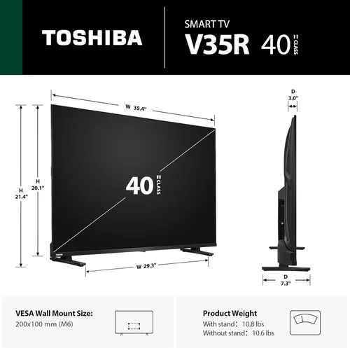 Miniatura 2 de TOSHIBA 40" Class V35 Series LED FHD Smart Fire TV, Voice Remote with Alexa, Stream Live TV Without Cable
