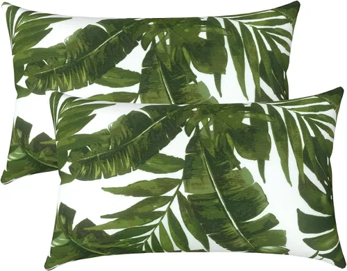 Miniatura 62 de LVTXIII Juego de 2 almohadas lumbares para patio, 12 x 20 pulgadas, resistentes a la decoloración, para exteriores con interiores, cojines lumbares