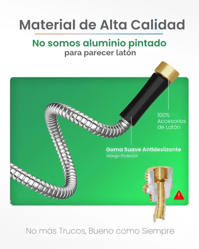 Miniatura 5 de Manguera de jardín de metal corta de 1 pie, adaptador de extensión de manguera pequeña de acero inoxidable para carrete de manguera, tubo de agua