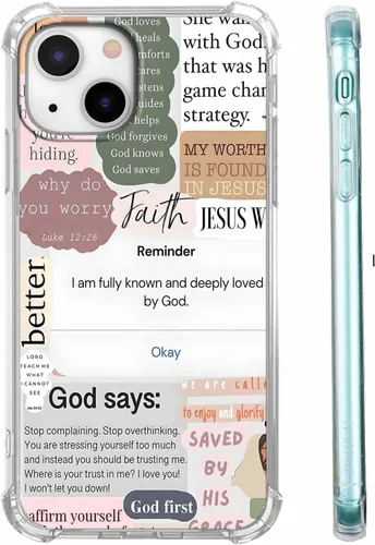 Miniatura 18 de Funda para Celular con Versículos de la Biblia, Colocación de Citas Cristianas de Jesús, Diseño Collage, Funda Protectora Suave de TPU de Moda