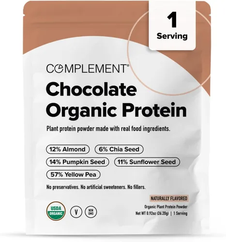 Miniatura 10 de Complement Proteína vegana de chocolate orgánico en polvo (15 porciones) baja en carbohidratos, baja en calorías, sin azúcar, sin soja, sin OMG, sin
