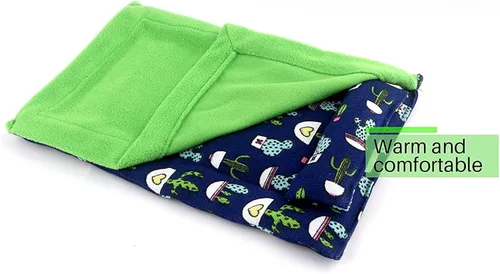 Miniatura 7 de Cama de dragón barbudo con almohada, saco de dormir de lagarto, manta suave y cálida, terrarios accesorios para reptil, lagarto y dragón barbudo Azul