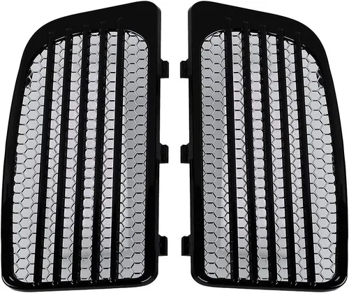 Miniatura 8 de Cubiertas cromadas para parrilla de radiador de nido de abeja, color negro brillante, compatibles con Harley Touring Electra Street Glide 2014 2015