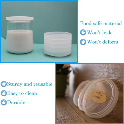 Miniatura 2 de Tapas para tarros de yogur para Oui – Paquete de 12 tapas para Oui, tapas de contenedores de yogur de plástico transparente 12+1