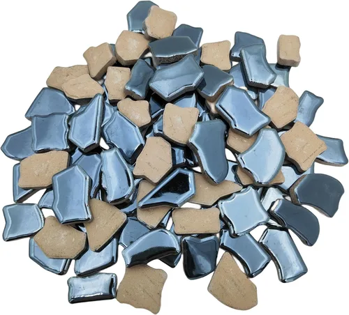 Miniatura 5 de Azulejos de mosaico de cerámica irregulares de 0.78 a 1.57 pulgadas, piezas de mosaico de 1.1 libras, piedras para decoración del hogar, platos