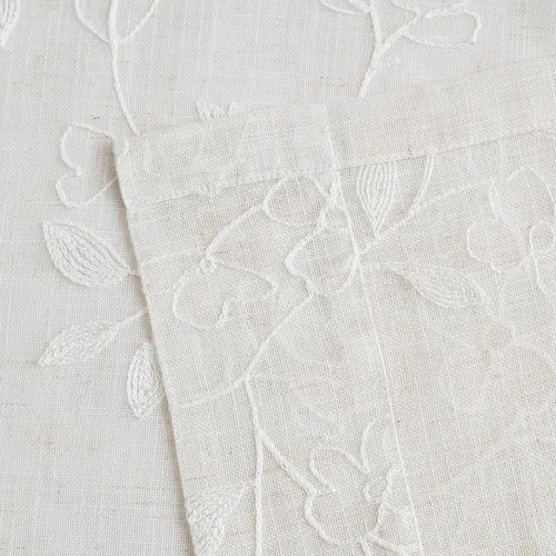 Miniatura 4 de Vision Home Cortinas con textura de lino transparente floral de 84 pulgadas, paneles de ventana bordadas con estampado de hojas para sala de estar