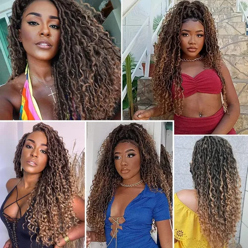 Miniatura 6 de Goddess Locs - Cabello de ganchillo de 12 pulgadas, 7 paquetes de rastas cortas de pelo sintético de ganchillo suave, trenzas de ganchillo