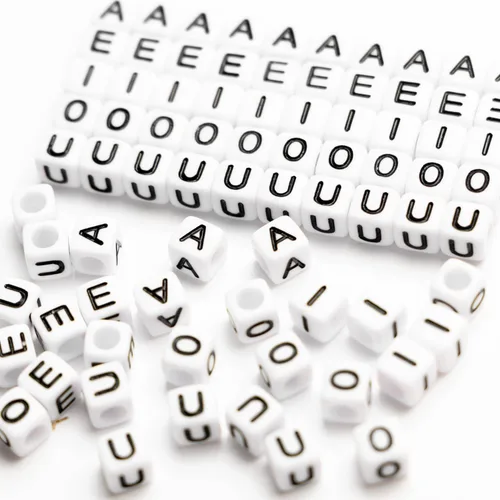 Miniatura 2 de STU-500FZM-AEIOU, 500 cuentas de letras acrílicas en forma de cubo de 15/64 x 0.236 pulgadas, letras B, cuentas del alfabeto para hacer pulseras