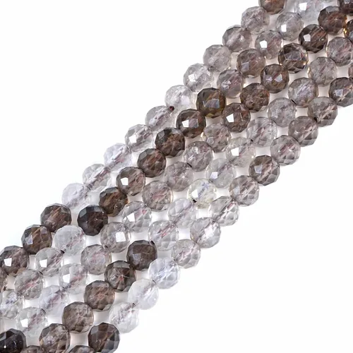 Miniatura 43 de Cuentas redondas facetadas de aguamarina natural de 4mm cuentas sueltas de 16 pulgadas para hacer joyas con cuentas