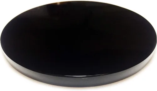Miniatura 10 de Polar Jade Espejo de adivinación de obsidiana negra (4.3 pulgadas con soporte de madera)