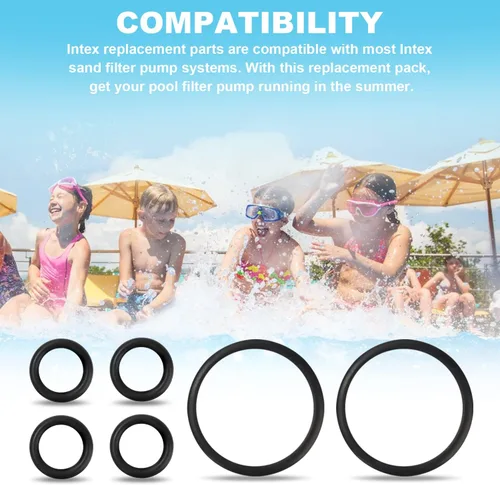 Miniatura 4 de 25004/2,500 Kit de sellos de repuesto para bombas de filtro de piscina Intex, piezas de repuesto (incluye 5 tipos de piezas), piezas de repuesto