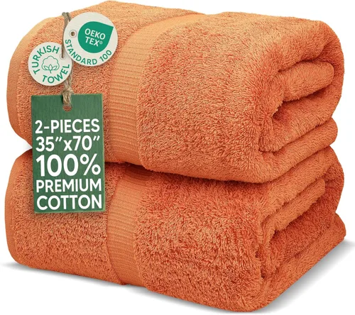 Miniatura 37 de Towel Bazaar Toallas Turcas de Algodón Premium Súper Suaves y Absorbentes (Juego de 2 Toallas de Baño Grandes, Blanco)