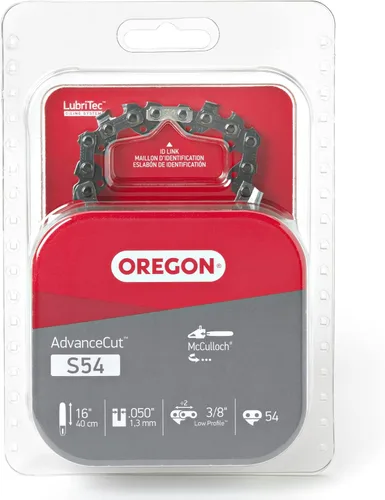 Miniatura 5 de Oregon S54 AdvanceCut Cadena de motosierra de repuesto para barras guía de 16 pulgadas, 54 eslabones de transmisión, paso 38 pulgadas, calibre .050