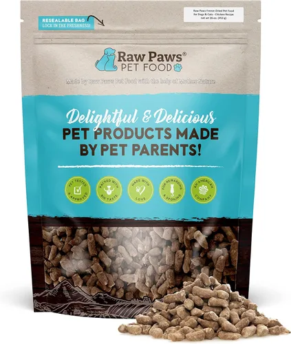Miniatura 8 de Raw Paws Alimento liofilizado para perros y gatos, receta de conejo, 16 onzas, fabricado en Estados Unidos, comida liofilizada para perros, comida