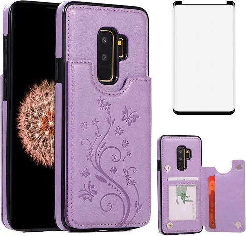 Miniatura 9 de Funda de teléfono para Samsung Galaxy S9 Plus con protector de pantalla de vidrio templado y tarjetero con soporte para tarjetero, accesorios