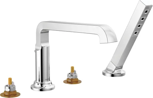 Miniatura 7 de Delta Tetra - Grifo de bañera romana con ducha de mano, grifo de bañera de níquel cepillado, acero inoxidable T4789-SS-PR-LHP