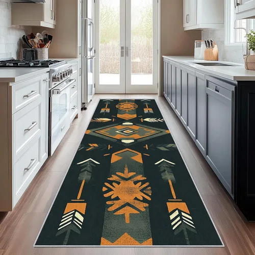 Miniatura 11 de Aztec Runner Rug 2x6 - Hallway Runner Rug Southwest Native American Rustic Boho Ethnic Retro Pattern, Non Slip, Washable, Aztec Home Decor Carpet