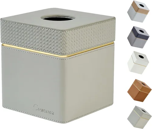 Miniatura 12 de Cubierta para Caja de Paños Cuadrada, Organizador Moderno de Cubo de Paños de Cuero PU Decorativo - Crema Albaricoque