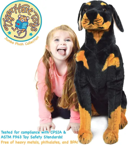 Miniatura 3 de TigerHart Robbie The Rottweiler - Perro de peluche de 26 pulgadas de alto