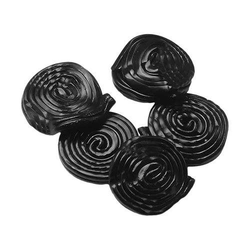 Miniatura 3 de Ruedas de regaliz negro, bolsa de 1 libra, sabor clásico de regaliz, textura suave y masticable, perfectas para aperitivos y regalos, regalo