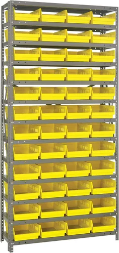 Miniatura 448 de Quantum QSBU-245BK Heavy Duty Shelving Unit with (7) Shelves and (24) QUS245 Black Bins for Garage Warehouse Storage Distribution 400 lb Load