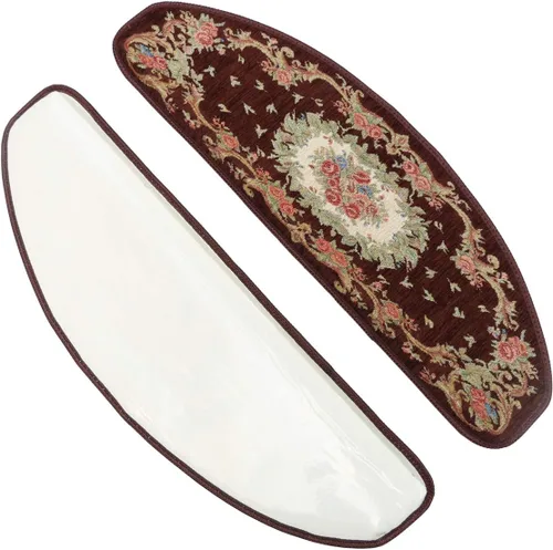 Miniatura 10 de KEYAMA Alfombra de acrílico para interiores, diseño floral, antideslizante, cinta libre - 9 pulgadas de ancho x 30 pulgadas de largo, rojo 059