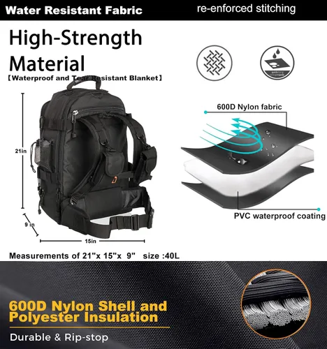 Miniatura 4 de Miramrax - Mochila táctica militar del ejército - Paquete de asalto para hombres, mochilas Molle, bolsa de evacuación, paquete de 3 días para Negro