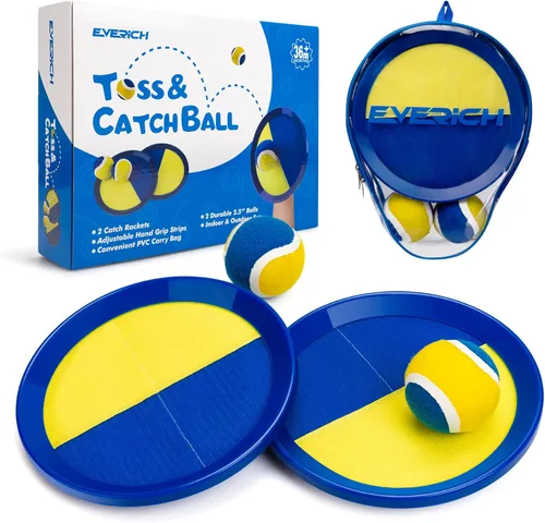 Miniatura 19 de Set de pelota con paletas – Juego de raquetas para interiores y exteriores para niños, adolescentes y adultos, elementos esenciales
